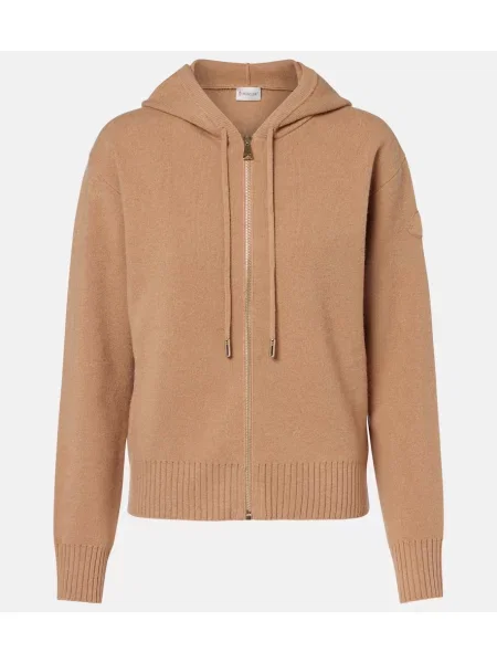 Kardigan Moncler wełniany brązowy