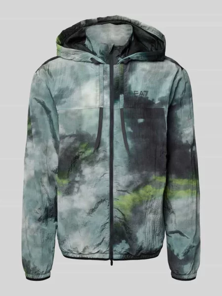 Kurtka treningowa z kapturem Ea7 Emporio Armani czarna