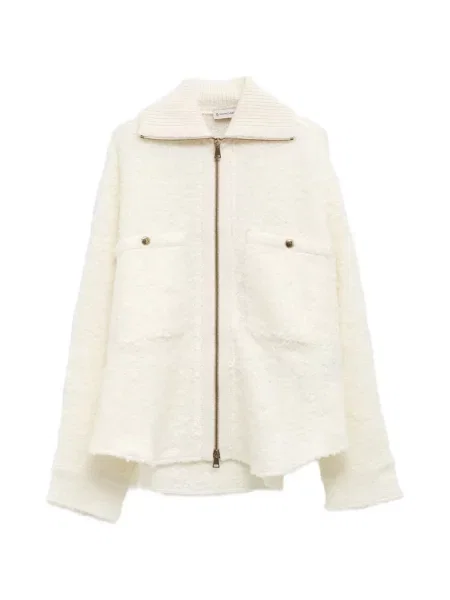 Geacă Moncler tricotate alb
