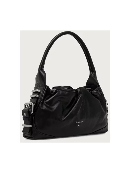 Patrizia Pepe torebka hobo skórzana czarna