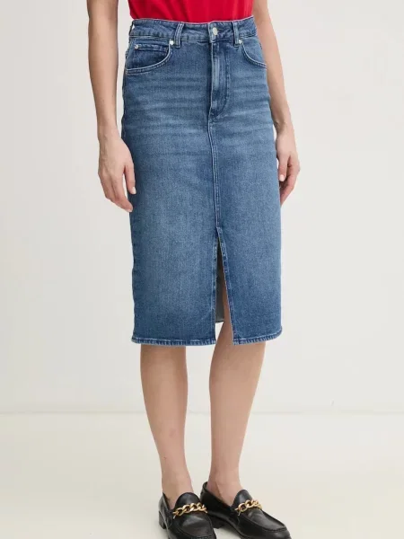 Joop! fusta jeans midi drept albastru