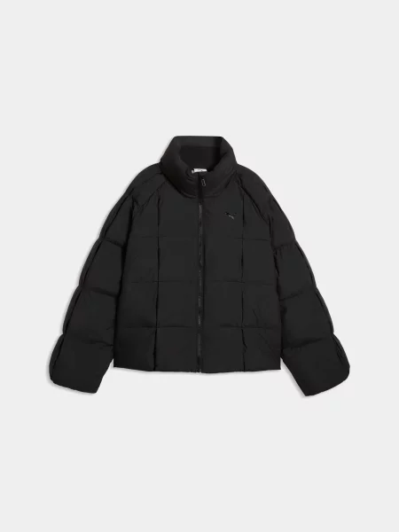 Демісезонна куртка PUMA T7 Pleat Puffer Jacket W комбінований верх чорний
