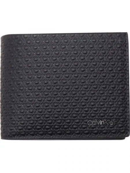 Calvin Klein De piele portofel MINIMALISM BIFOLD negru