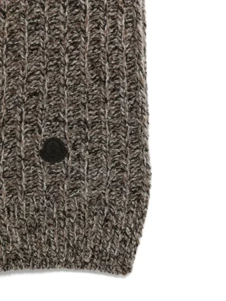 Fular Moncler tricotate cu autograf maro