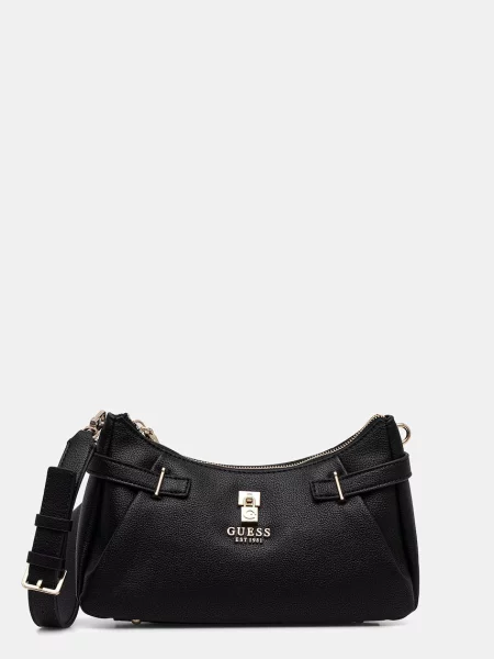 Torebka skórzana Guess skórzana czarna
