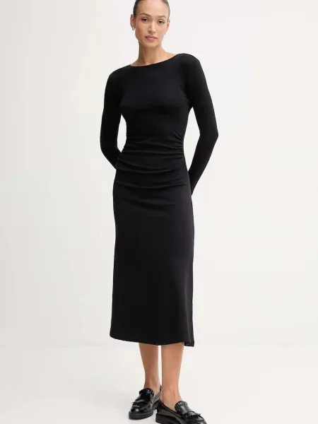 Pepe Jeans rochie maxi evazați negru