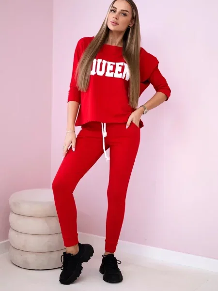 Pulover Kesi s potiskom rdeča