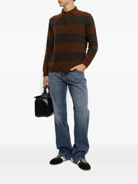 Tricou polo Etro cu dungi maro