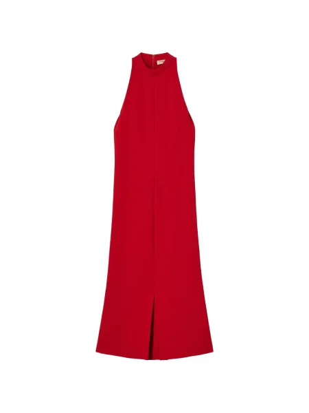 Lung rochie Twinset cu gât halter roșu