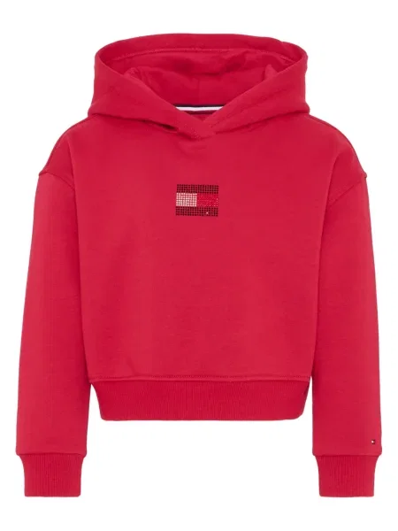Bluza z kapturem dziecięca Tommy Hilfiger czerwona