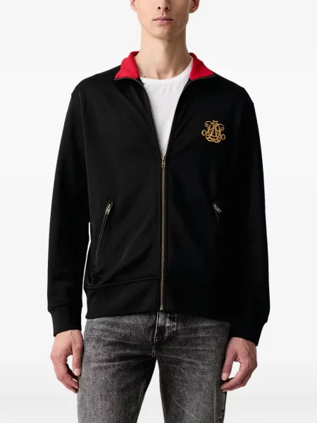 Φούτερ με φερμουάρ Polo Ralph Lauren με αυτόγραφο μαύρο