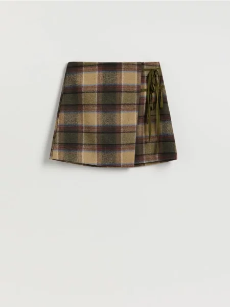 Reserved Spódnica mini z dodatkiem wełny wielobarwny