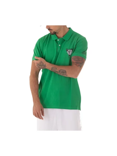 Koszulka polo Just Cavalli z logo zielona