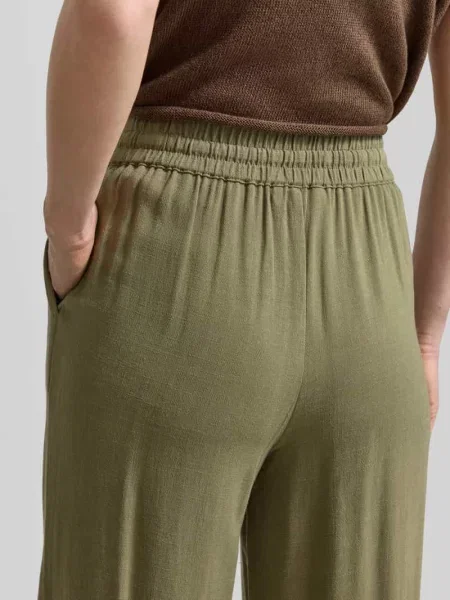 Spodnie o kroju regular fit i szerokości z mieszanki i lnu model VIVA-GULIA' Selected Femme
