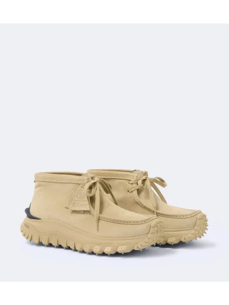 Sneakerși Moncler Trailgrip din piele de căprioară bej
