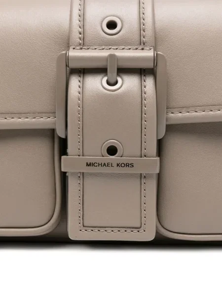 Geanta de piele Michael Michael Kors din piele cu cataramă gri