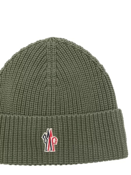 Căciulă Moncler cu nervuri cu autograf verde