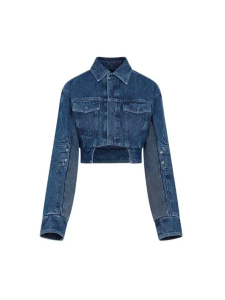 Kurtka jeansowa Off-white z dziurami biała