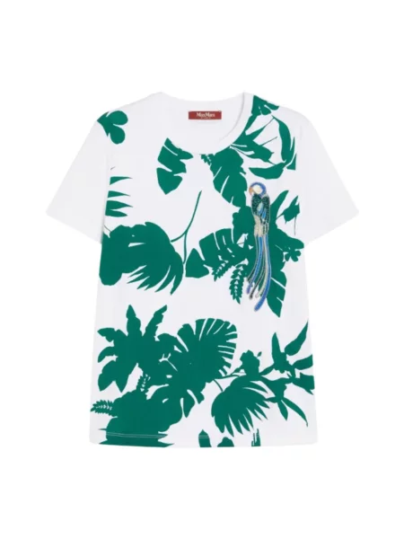 Koszulka Max Mara Studio z nadrukiem biała