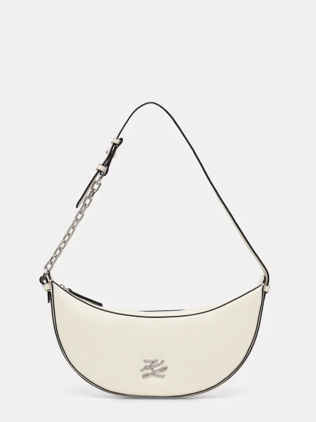 Кожаная сумка Karl Lagerfeld K/Autograph с автографом белая