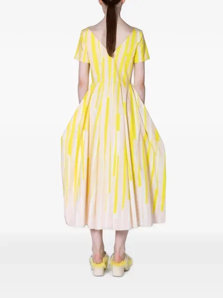 Rochie midi Roksanda cu imagine cu imprimeu abstract galben
