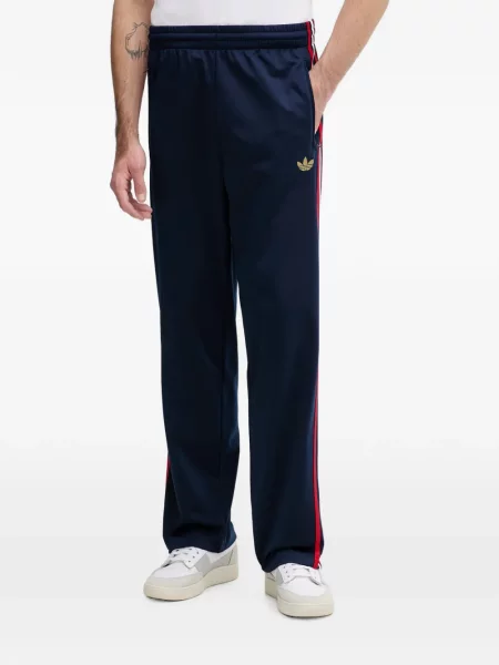 Ριγέ τρέξιμο μπουφάν Adidas με αυτόγραφο καφέ
