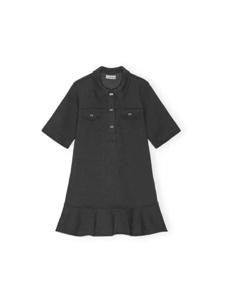 Mała mały sukienka mini Ganni polarowa szara