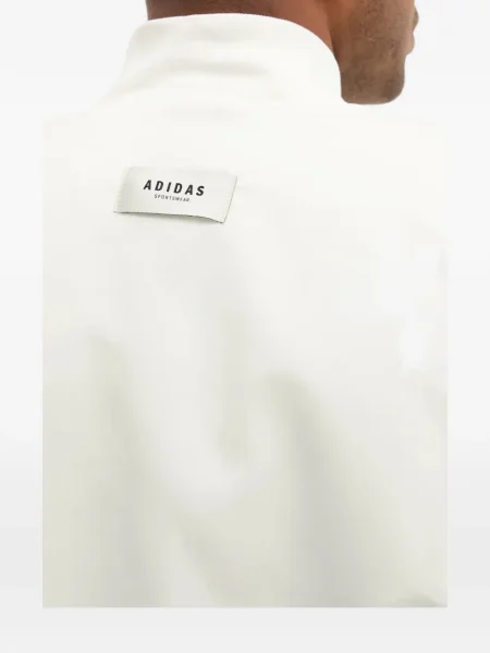 Geacă bomber Adidas cu dungi alb