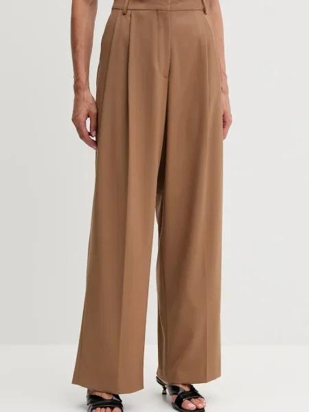 Fracomina pantaloni lat high waist maro