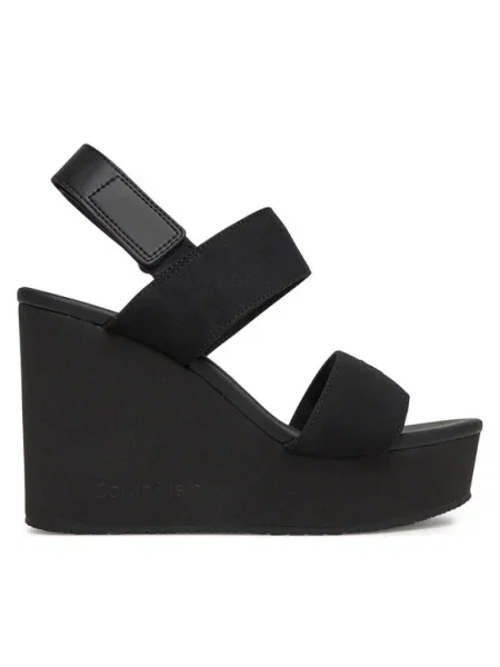 Сандали Calvin Klein Jeans WEDGE SANDAL WEBBING IN черно