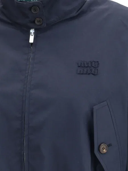 Geacă Miu Miu cu broderie albastru