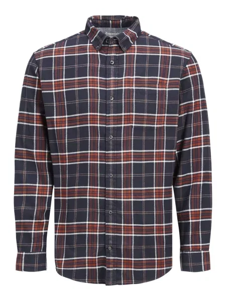 JACK & JONES Srajca Joshua Buffalo marine / oranžna bela