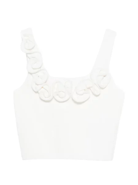 Top Sandro cu model floral cu aplicații alb