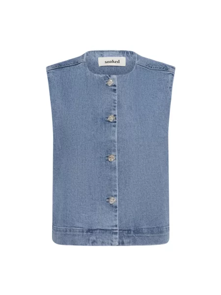 Kamizelka jeansowa Soaked In Luxury niebieska