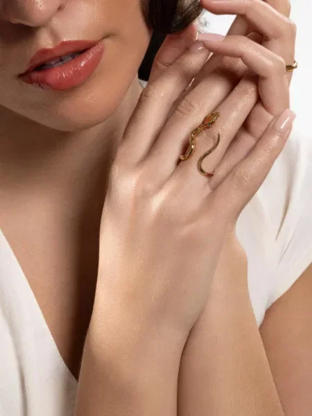 Inel Gas Bijoux cu model piele de șarpe