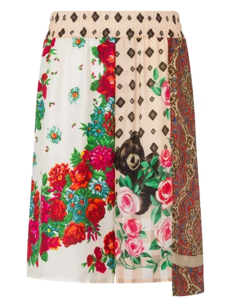 Pantaloni scurți Moschino cu model floral alb