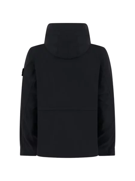 Geacă Stone Island cu glugă cu strasuri negru