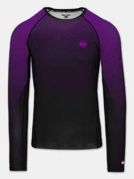 Longsleeve sportowy PITBULL Rashguard techniczny treningowy RANKED fioletowa