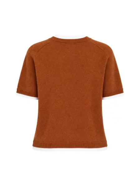 Sweter Semicouture z krótkim rękawem brązowy