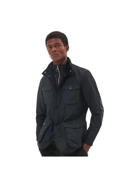Barbour Kurtka Polowa Ogston Wax schwarz czarna