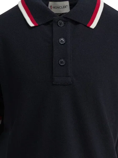 Koszulka polo dziecięca Moncler Enfant niebieska