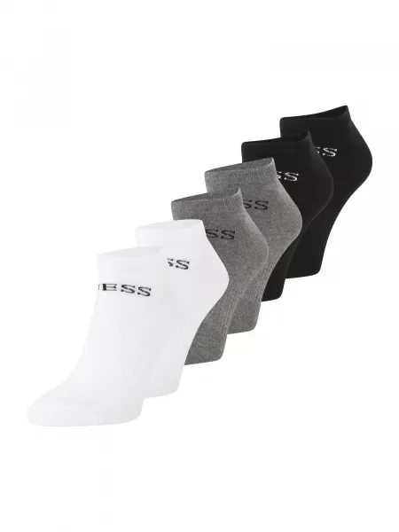 GUESS Șosete gri / negru alb