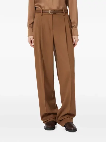Pantaloni Max Mara de lână maro