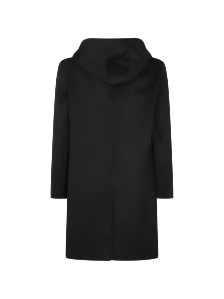 Palton Lardini de lână cu glugă negru