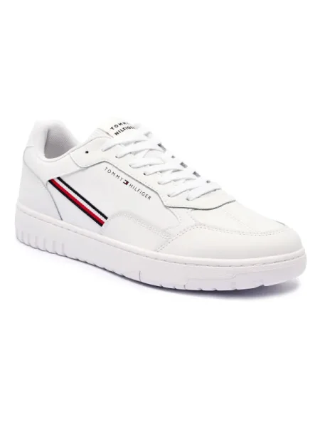 Tommy Hilfiger Teniși din piele BASKET CORE alb