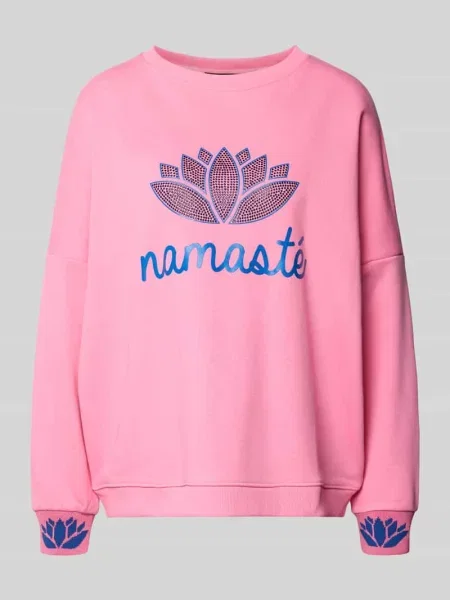 Bluza o kroju oversized z prążkowanymi wykończeniami Miss Goodlife różowa