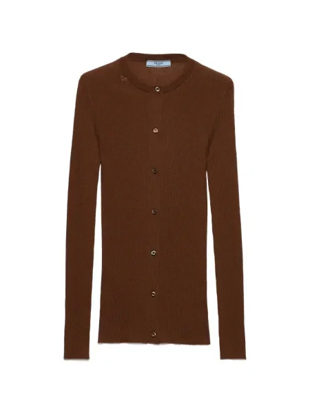 Cardigan Prada de lână maro