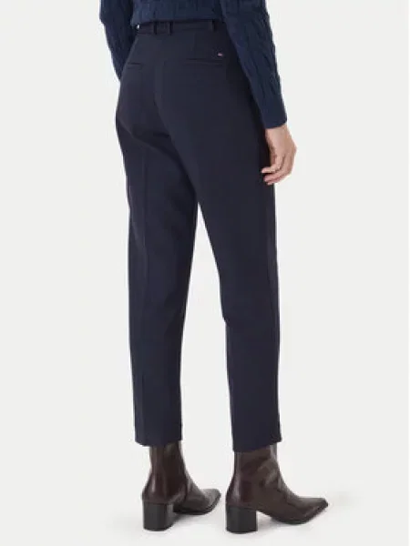Tommy Hilfiger Hlače iz tkanine Mornarsko Straight Fit modra