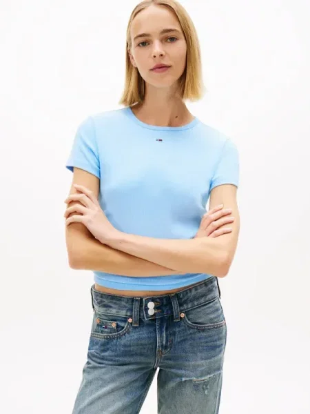 Tommy Jeans Tricou ESSENTIAL albastru