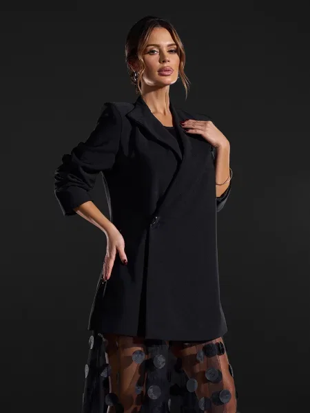 Жакет ISSA Plus комбінований верх чорний